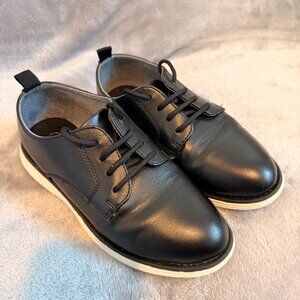 Cat & Jack Boys’ Will Oxford Dress Shoes Size 1 Black Formal Lace Up Cushioned